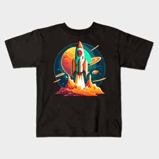 Rocket cartoon Kids T-Shirt